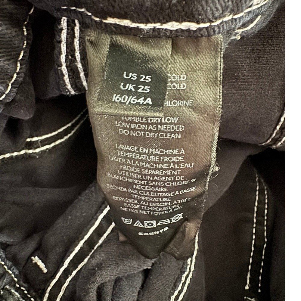 BDG Urban Outfitters Y2K Black Cargo Pants Contrast Stitch Wide Leg Utility 25 - Picture 7 of 9